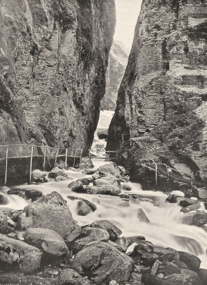 HAUTE-GARONNE. Luchon- Vallée du Lys. la rue d'Enfer 1903 old antique print